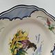 Vintage Breton earthenware plate – naive decor signed MF – Brittany