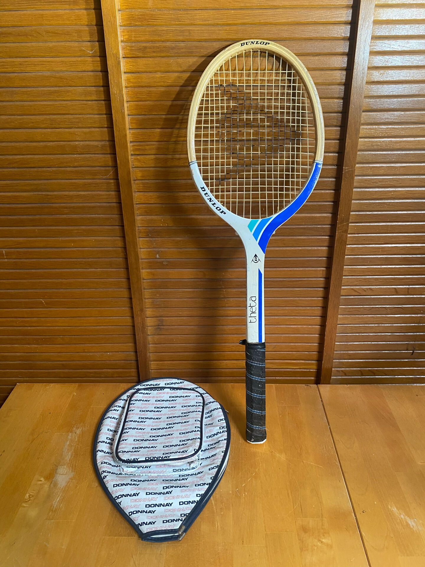 Vintage dunlop wooden tennis racket + donnay cover