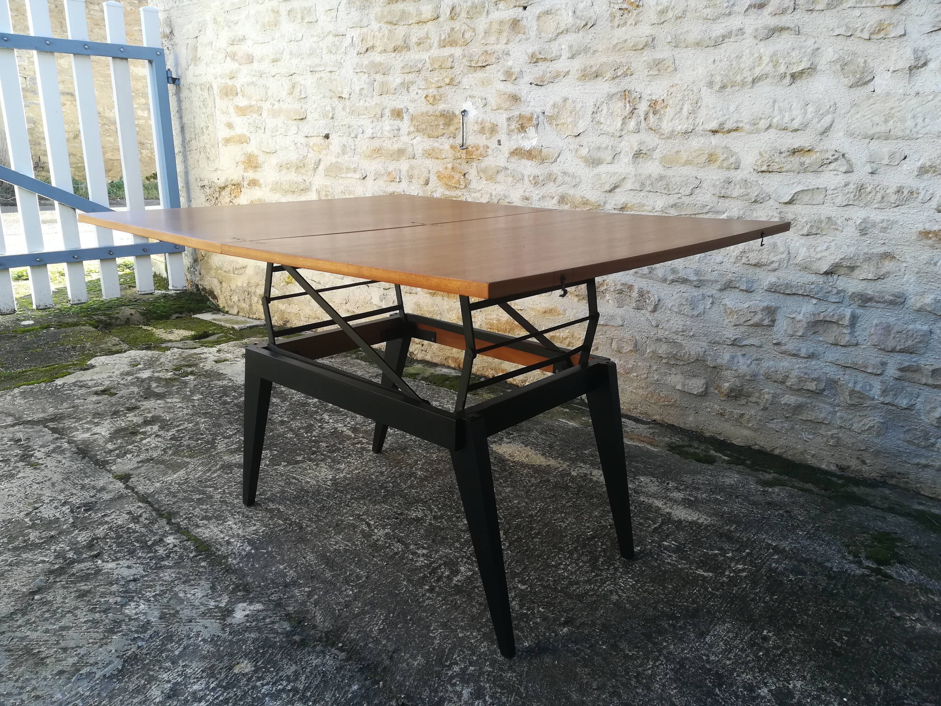 Modular teak coffee table Albert Ducrot