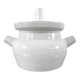 Vintage White Glazed Stoneware Steamer / Tea Infuser – Signed Louveau
