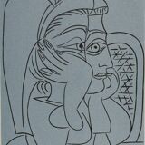 Pablo Picasso: Woman Leaning on a Chair, Linocut
