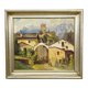 Biedermeier painting of a European alpine village, late 19th century.