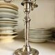 Chandelier with 4 lights, silver-plated candlestick.