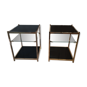 Paire de bouts de canapé verre