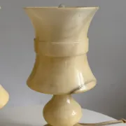 Pair of vintage alabaster lamps from the 1960s.