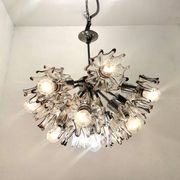 Grand lustre vintage à fleurs de Murano 1970