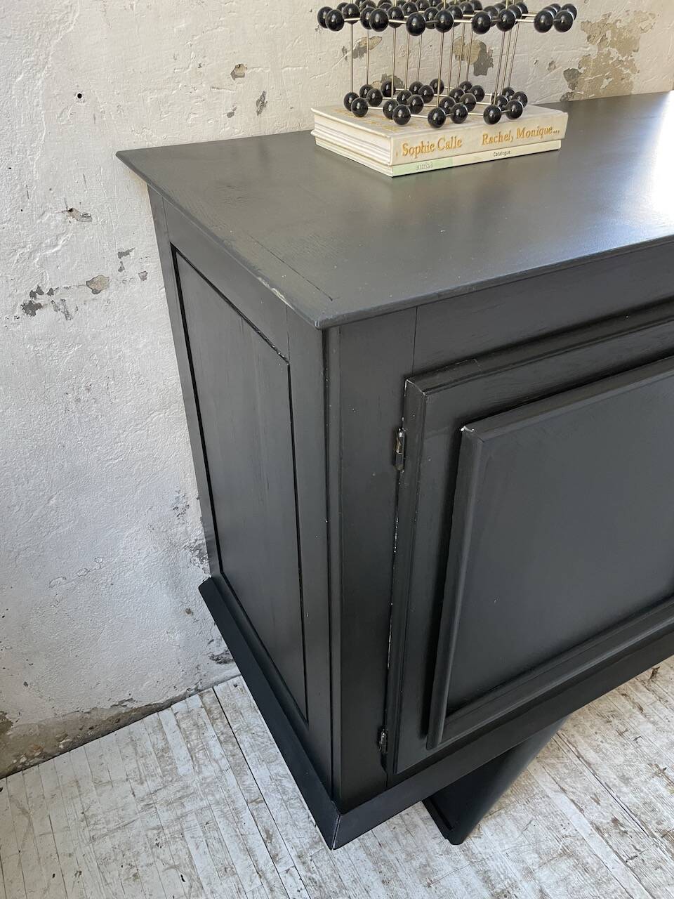 60s brutalist black sideboard