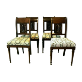 Quatre chaises de style directoire en acajou assises en tissus XX siècle