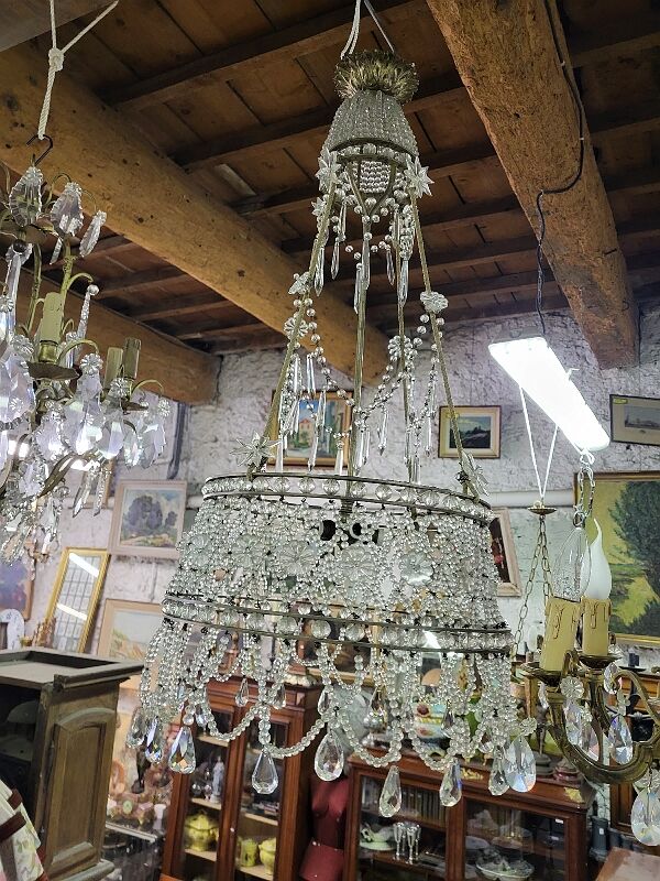6-Light Funnel Pearl Tassel Chandelier