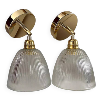 Pair of holophane type wall lights