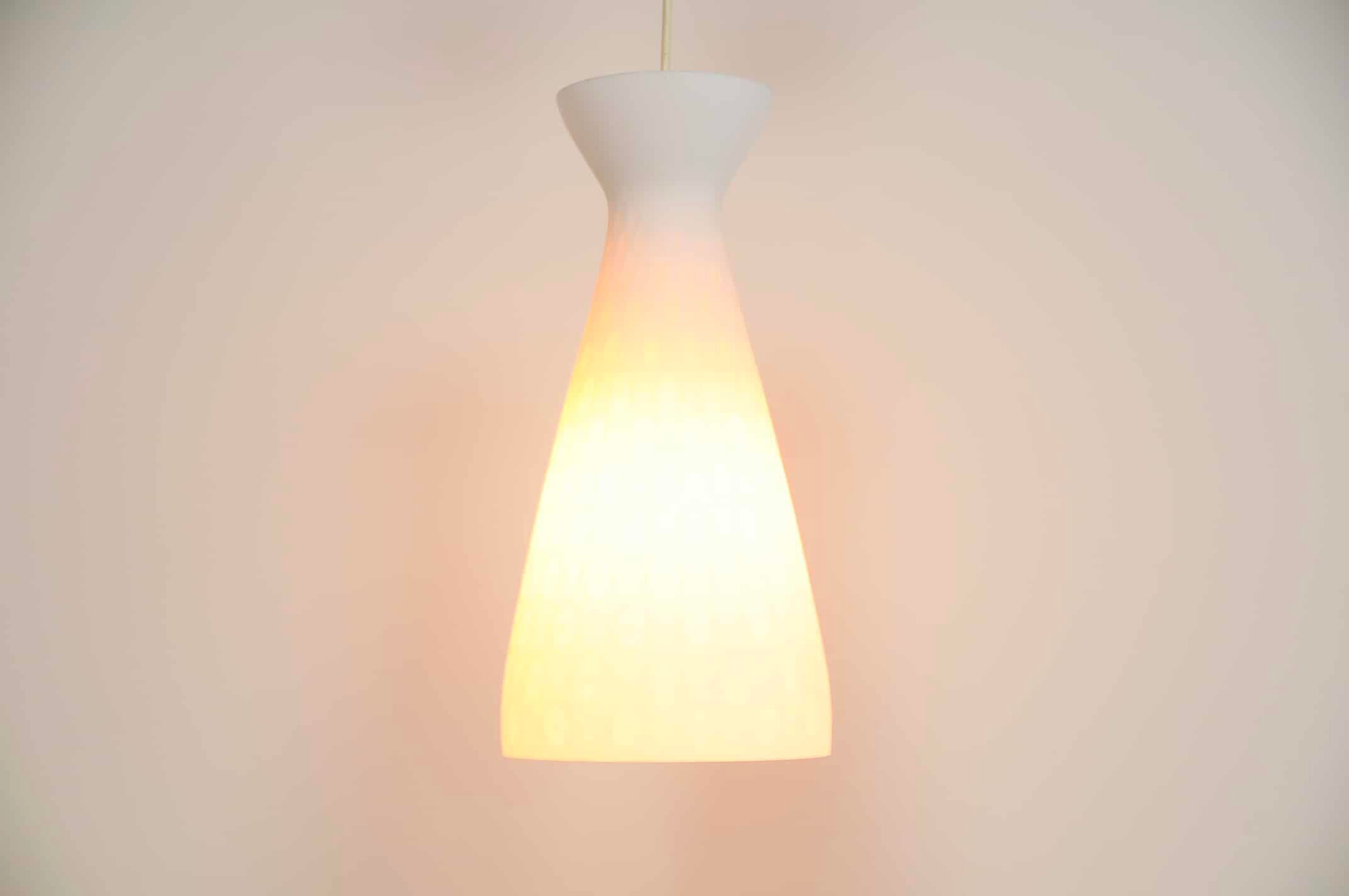 Milk glass pendant lamp Peill Putzler 'Ibiza'