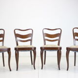 1940s set of 4 dining chairs, czechoslovakia