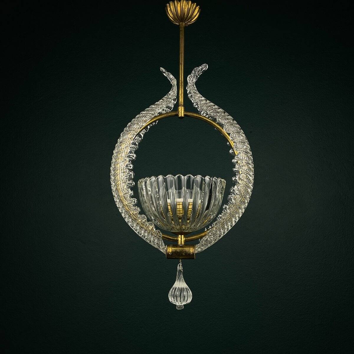 Murano chandelier by Ercole Barovier for Barovier & Toso, 1930s