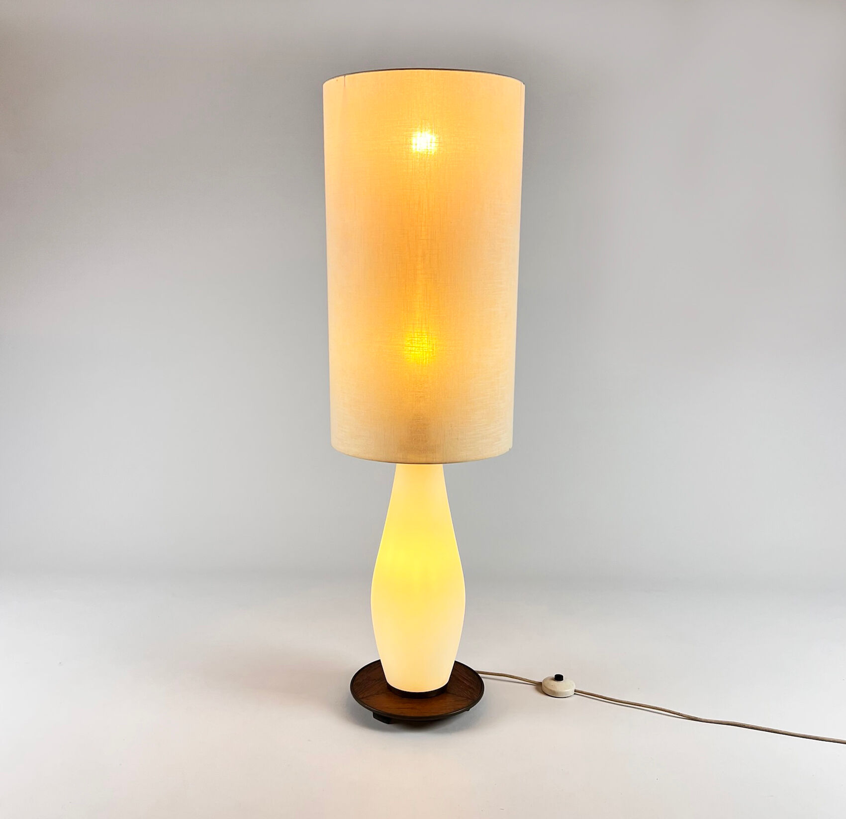 Mid century italian glass and teak floorlamp, 1950s