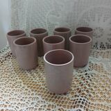 8 signed enamelled ceramic mugs