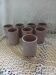 8 signed enamelled ceramic mugs