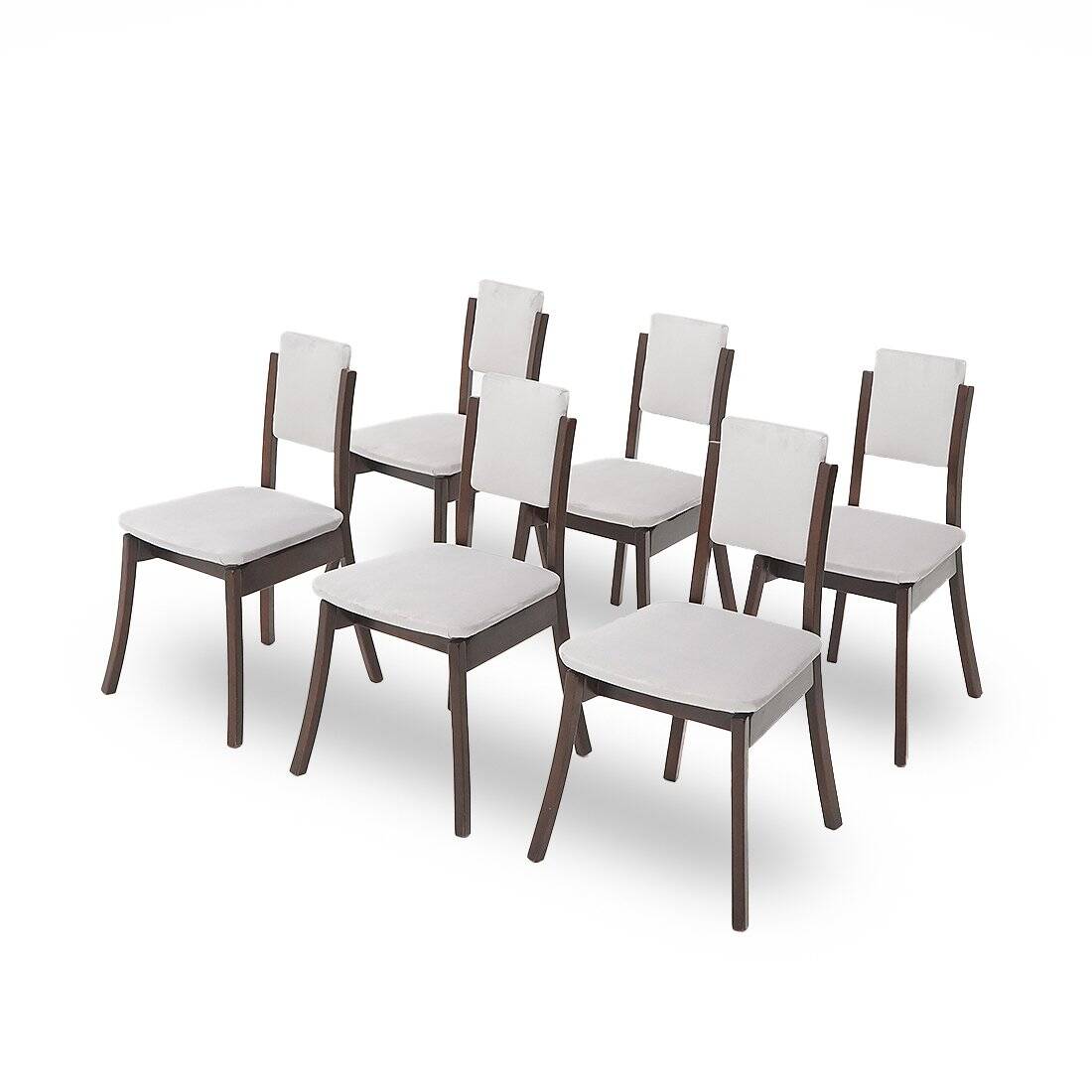 Grey velvet chairs by Angelo Mangiarotti for La Sorgente Del Mobile, 1970s, set of 6.