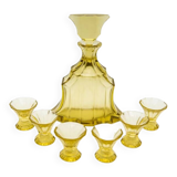 Art Deco crystal decanter liqueur set, Czech Republic, 1930s.