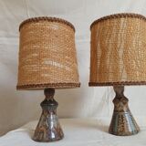 Pair of Courjault ceramic lamps