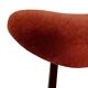 Mid-century orange rose velvet heart chair, walnut wood, Poland, 1960s.