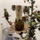 Vintage Tole Ceramic Flower Chandelier 1950’s