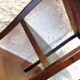Varnished wooden stand with two shelves and curved legs / 50s-60s
