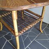 Chessboard rattan coffee table