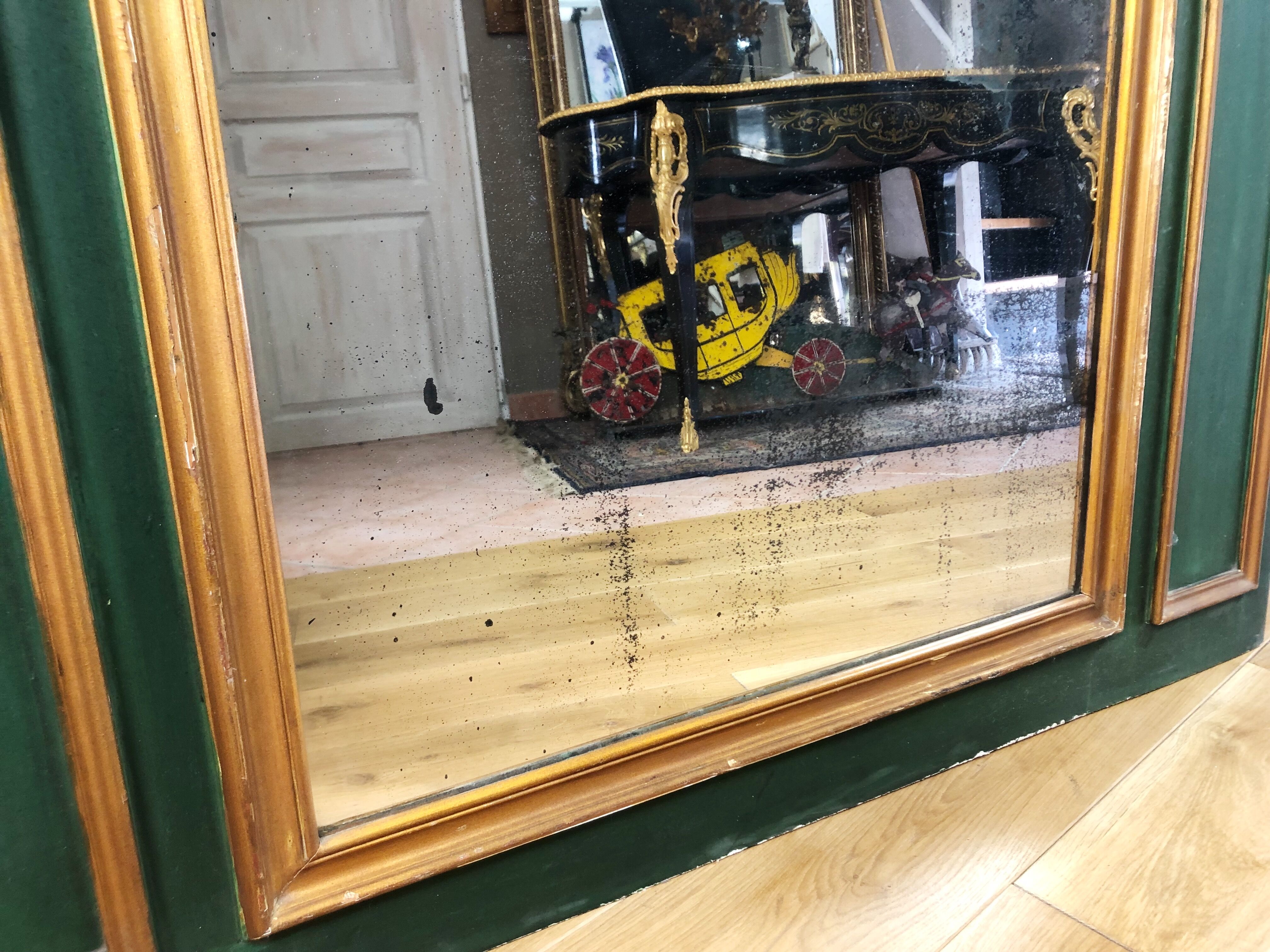 19th century carved wooden trumeau 110x181cm