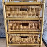 Meuble à tiroirs en rotin