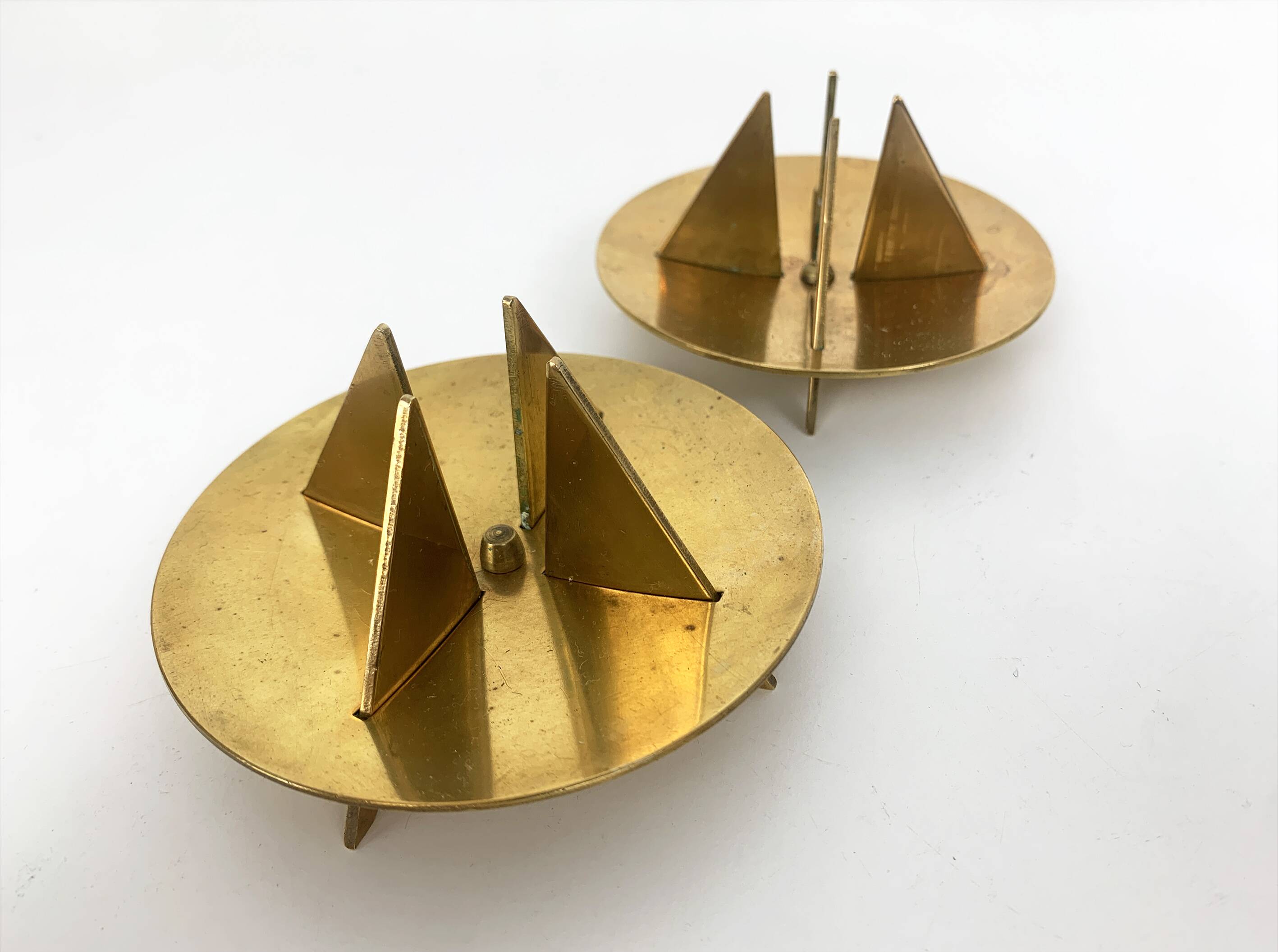 Pair of candlesticks Nr.20 in brass, Pierre Forssell for Skultuna, 1960