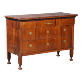 Commode ancienne en acajou et peuplier à 3 tiroirs, XIXe siècle