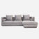 Canapé d’angle malmo argent velour, design scandinave