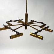 Mid-Century Ceiling Light in Brass & Metal from Stilnovo, Italy, 1950s