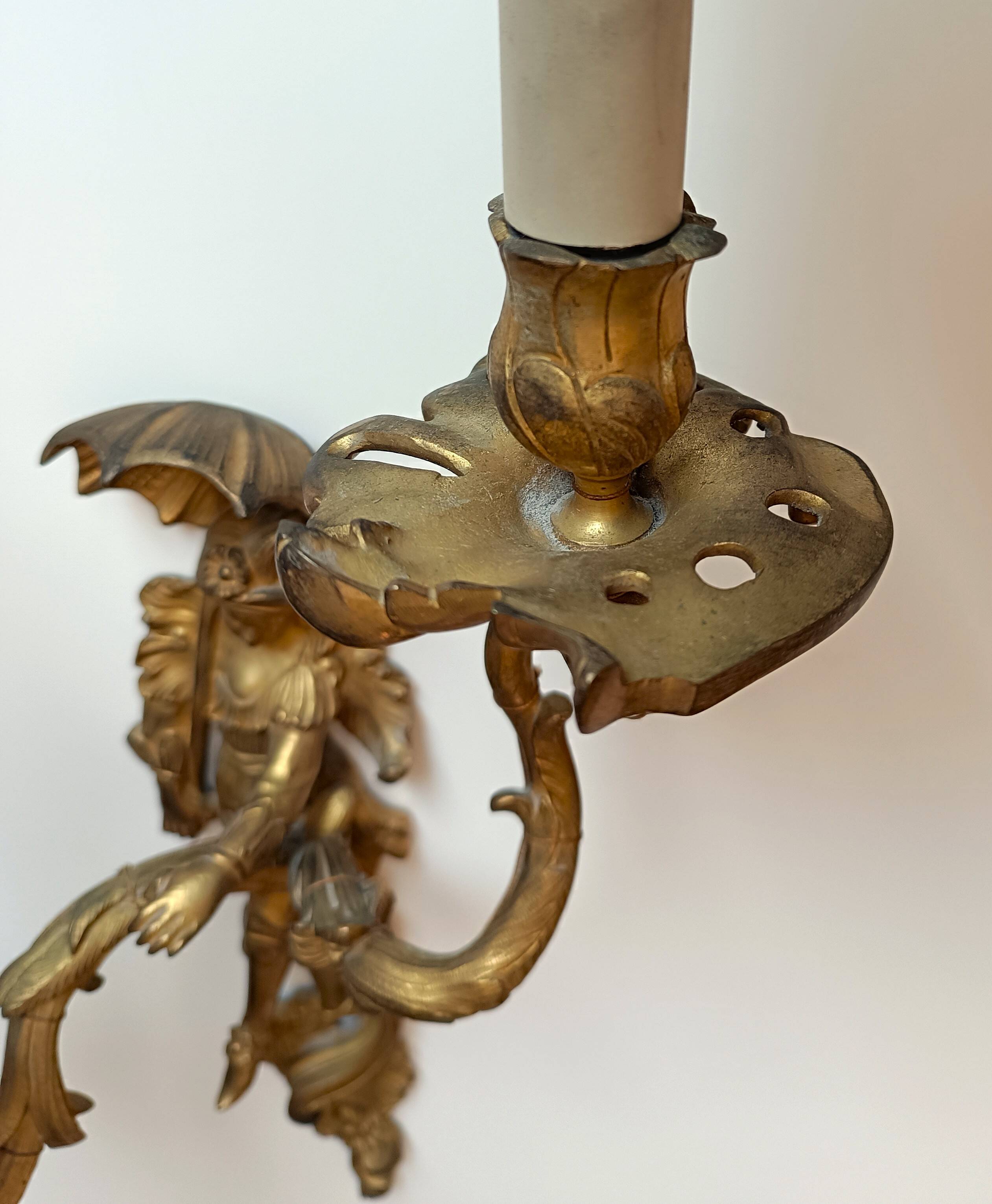 Pair of Regency style gilt bronze wall lights