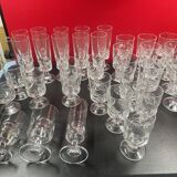 Lot of 35 crystal d'arques glasses, ecusson model, circa 1970