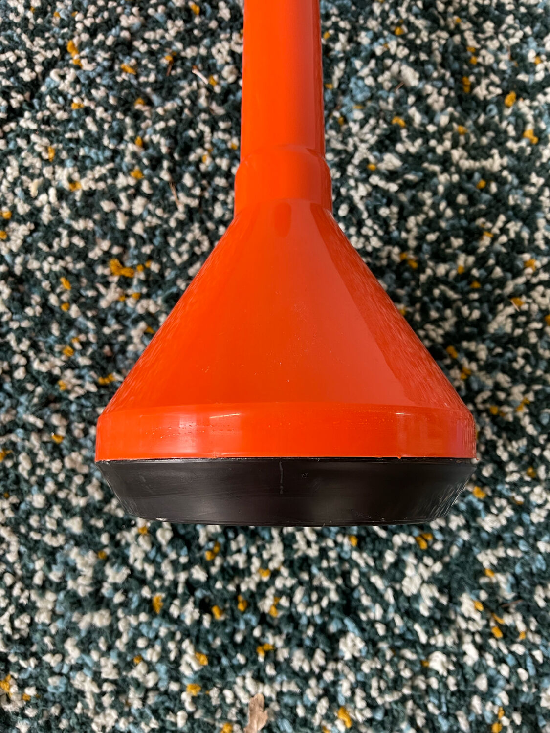 1970's Italian ashtray in mandarin orange plastic with its Space Age tulip foot