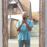 Rectangular mirror in old wood