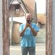 Miroir rectangulaire en bois ancien