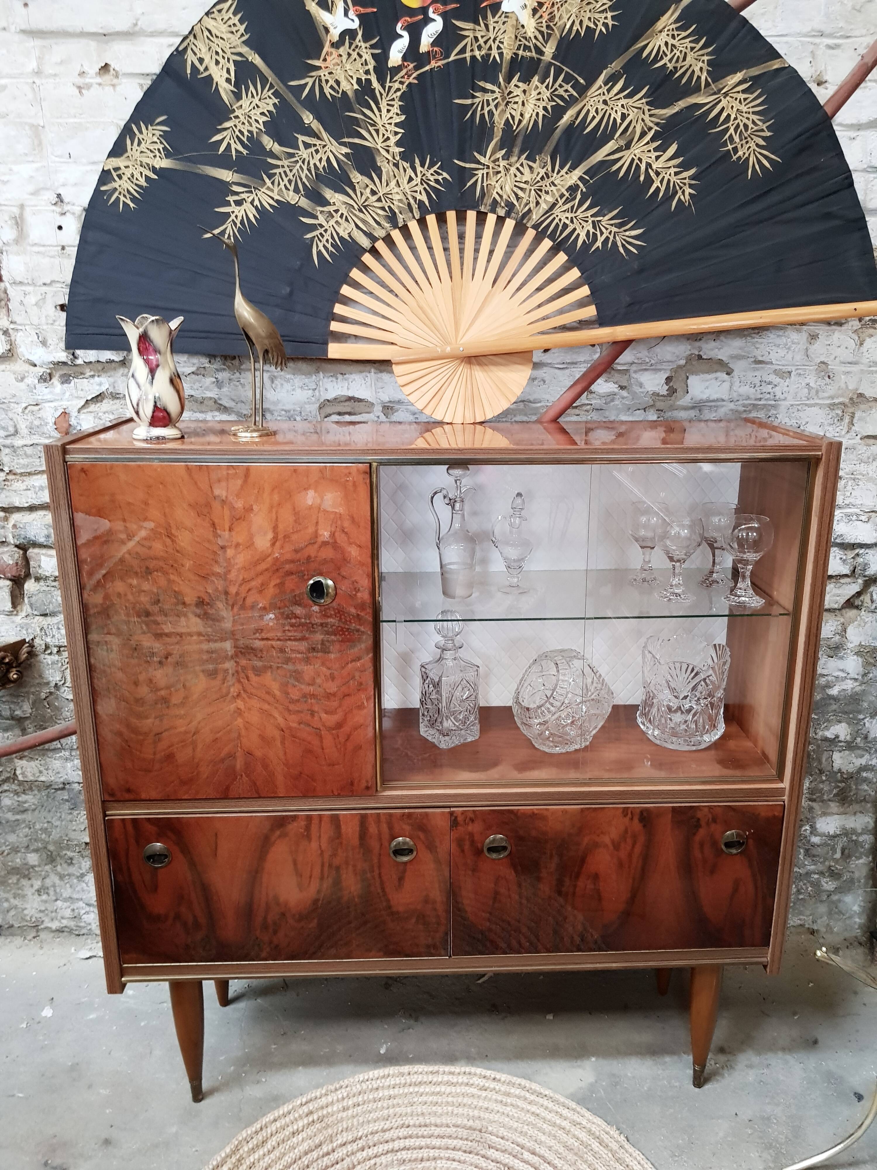 Buffet bar walnut varnished