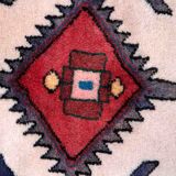 Vintage persian carpet hamadan handmade 42cm x 60cm 1970s