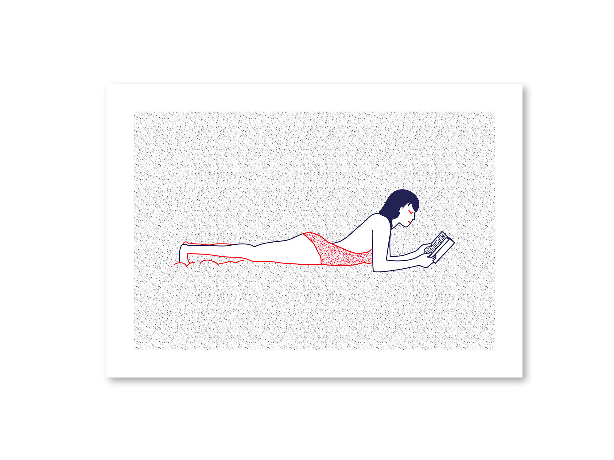 Illustration A4 naiade no. 4/8 brittany bather sea