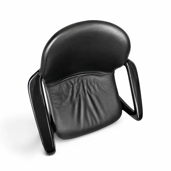 4 chaises Z Kangourou en cuir noir par Ernst Moeckl pour la collection Horn, années 1960