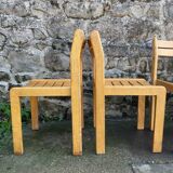 Suite of 8 solid beech chairs