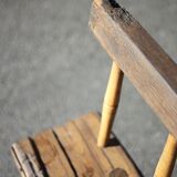 Large vintage wooden bench, old wooden bench, handcrafted bench, brutalist, entrance hall