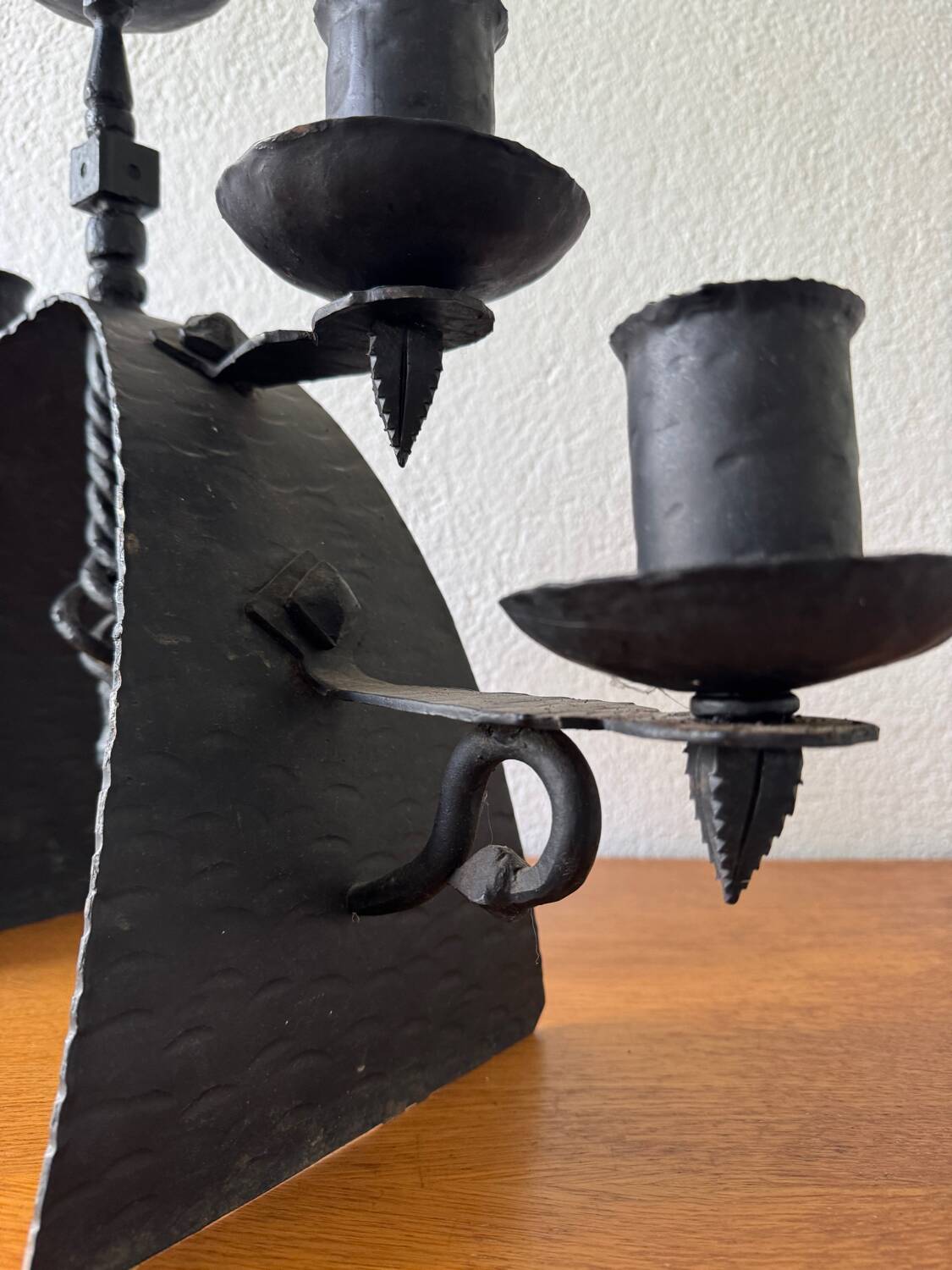 Brutalist wrought iron chandelier from the 60s