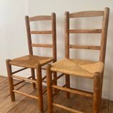 Set of 6 chairs in orne and straw