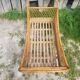 Former cradle bed baby rotin curved on vintage 60s roulettes