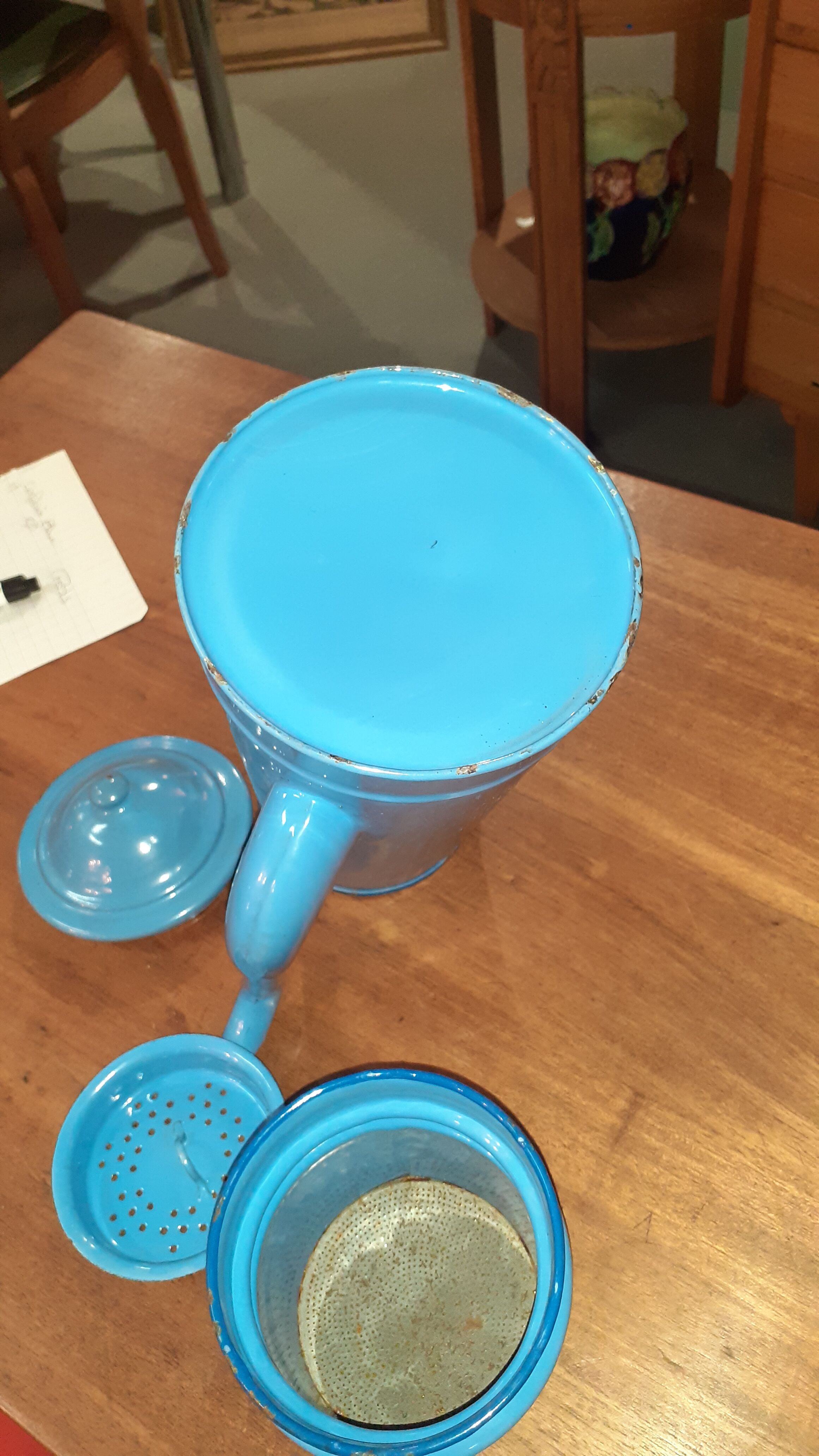 Blue email coffee maker