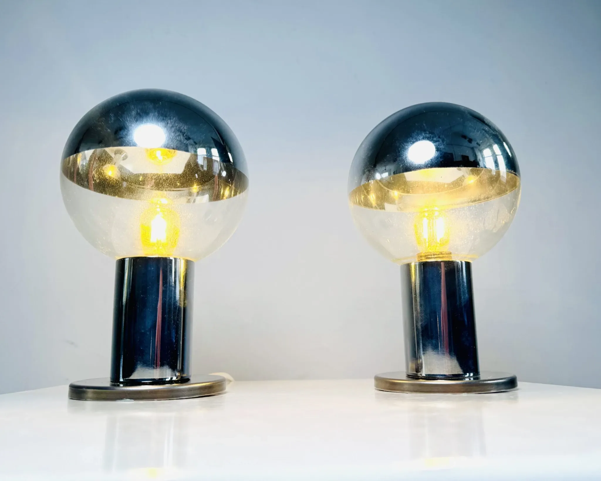 Chrome Plated Table Lamp By Motoko Ishii For Staff Leuchten, Germany, 1970S
