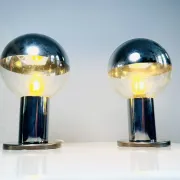 Lampe de table chromée par Motoko Ishii pour Staff Leuchten, Allemagne, années 1970.